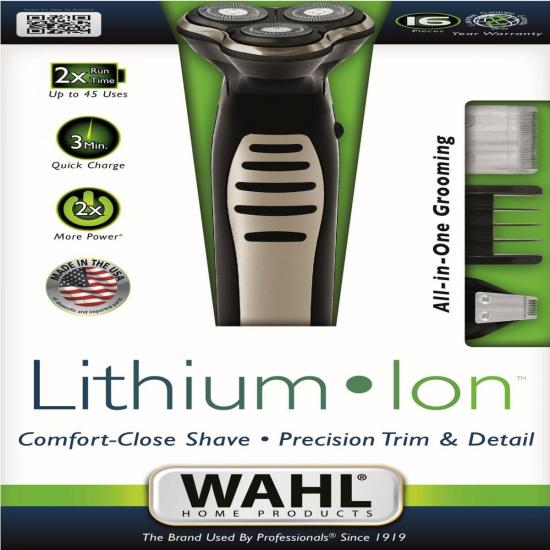 Barbeador e Aparador LITHIUM SHAVER Preto e Prata WAHL por 0,00 à vista no boleto/pix ou parcele em até 1x sem juros. Compre na loja Mundomax!