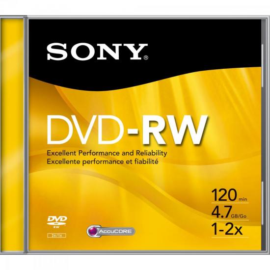 DVD-RW Slim Case 120 min 4.7GB 2x DMWE47SS SONY por 0,00 à vista no boleto/pix ou parcele em até 1x sem juros. Compre na loja Mundomax!