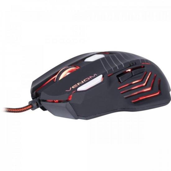 Mouse Gamer SPIDER VENOM OM-704 Preto/Vermelho FORTREK por 59,90 à vista no boleto/pix ou parcele em até 2x sem juros. Compre na loja Mundomax!