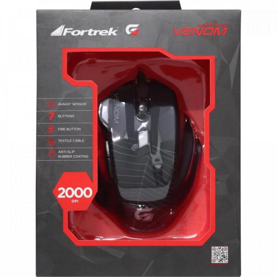 Mouse Gamer SPIDER VENOM OM-704 Preto/Vermelho FORTREK por 59,90 à vista no boleto/pix ou parcele em até 2x sem juros. Compre na loja Mundomax!