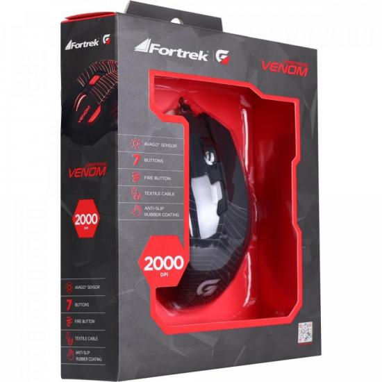 Mouse Gamer SPIDER VENOM OM-704 Preto/Vermelho FORTREK por 59,90 à vista no boleto/pix ou parcele em até 2x sem juros. Compre na loja Mundomax!
