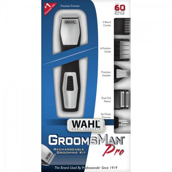 Aparador de Pelos Faciais Bivolt 4 EM 1 GROOMSMAN PRO Preto/Prata WAHL por 0,00 à vista no boleto/pix ou parcele em até 1x sem juros. Compre na loja Mundomax!