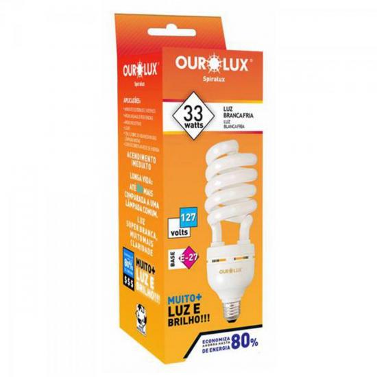 Lâmpada ESPIRAL 33W 127V 6400K Branca OUROLUX por 0,00 à vista no boleto/pix ou parcele em até 1x sem juros. Compre na loja Mundomax!