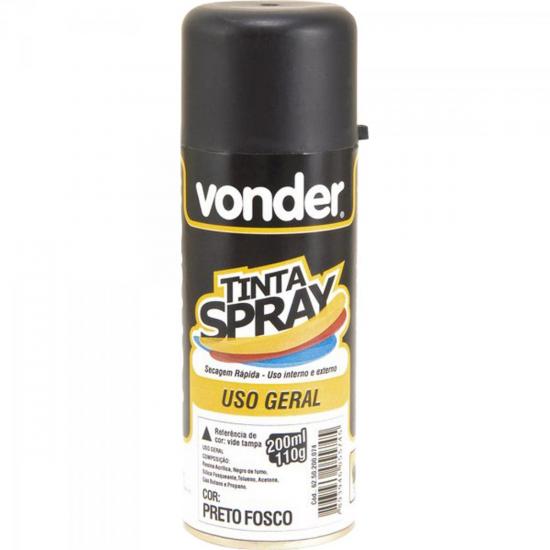 Tinta Spray USO GERAL 200ml Preto Fosco VONDER por 0,00 à vista no boleto/pix ou parcele em até 1x sem juros. Compre na loja Mundomax!