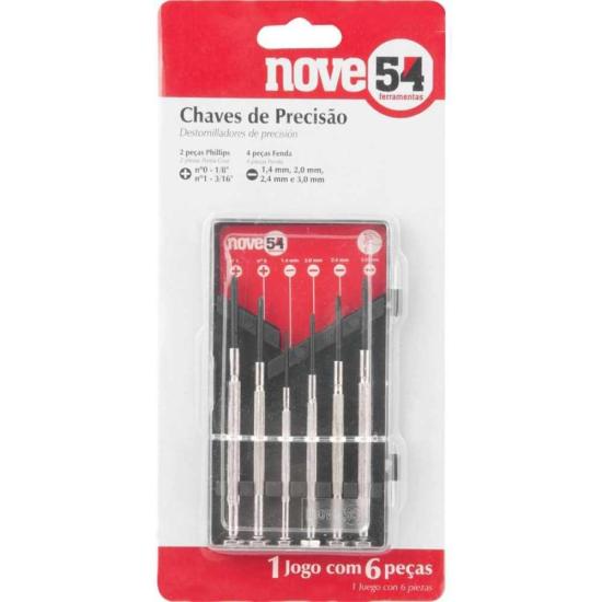 Jogo de Chaves Fenda/Phillips Com 6 Peças Nove54 por 11,99 à vista no boleto/pix ou parcele em até 1x sem juros. Compre na loja Mundomax!
