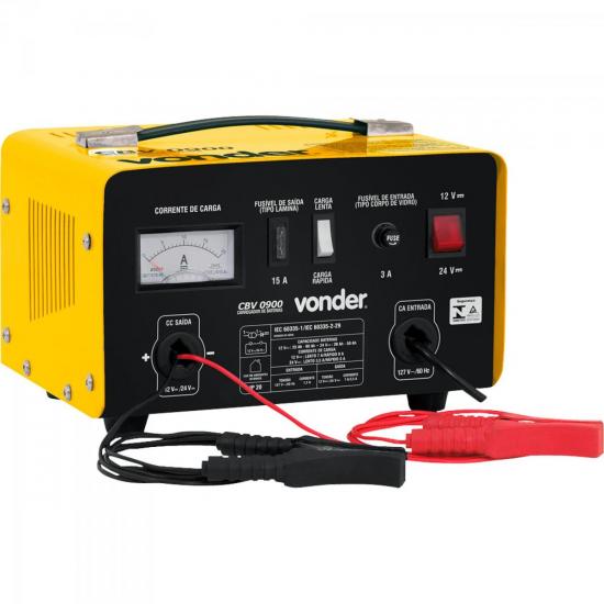 Carregador de Bateria 127V CBV0900 Amarelo VONDER por 0,00 à vista no boleto/pix ou parcele em até 1x sem juros. Compre na loja Mundomax!