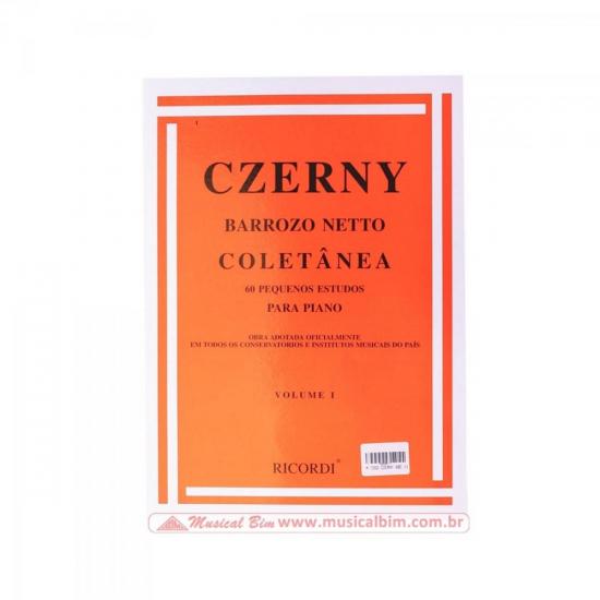 Método 60 Estudos Czerny Barrozo Netto Vol. 1 para Piano RICORDI (55937)