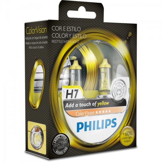 Lâmpada COLORVISION H7 55W 12V 60% Mais Luz Amarela por 0,00 à vista no boleto/pix ou parcele em até 1x sem juros. Compre na loja Mundomax!