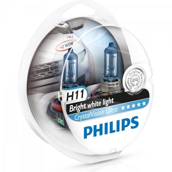 Lâmpada Crystal Vision Ultra H11 4300K 12V 60/55W W5W Branca por 0,00 à vista no boleto/pix ou parcele em até 1x sem juros. Compre na loja Mundomax!
