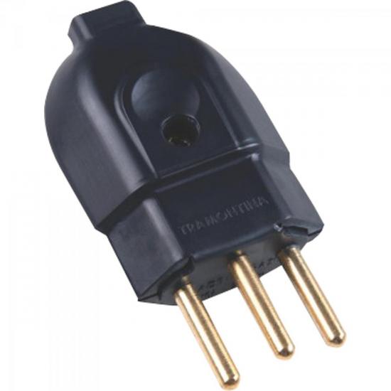 Pino Tripolar AC Macho 2P+T 10A 250V 57403003 Preto TRAMONTINA por 0,00 à vista no boleto/pix ou parcele em até 1x sem juros. Compre na loja Mundomax!