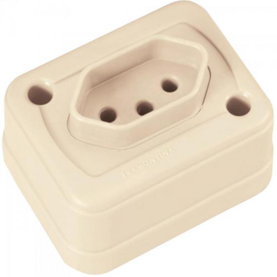 Tomada Tripolar de Sobrepor 10A 250V 57400049 Cinza TRAMONTINA por 0,00 à vista no boleto/pix ou parcele em até 1x sem juros. Compre na loja Mundomax!