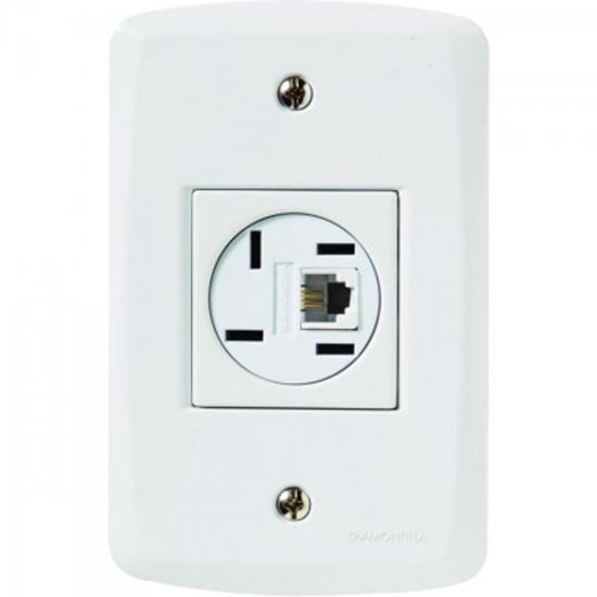 Espelho 4x2 com 1 Tomada de Telefone 4P + RJ11 LUX2 Branco TRAMONTINA por 0,00 à vista no boleto/pix ou parcele em até 1x sem juros. Compre na loja Mundomax!