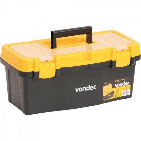 Caixa de Ferramentas CPV0405 Preta e Amarela VONDER por 0,00 à vista no boleto/pix ou parcele em até 1x sem juros. Compre na loja Mundomax!