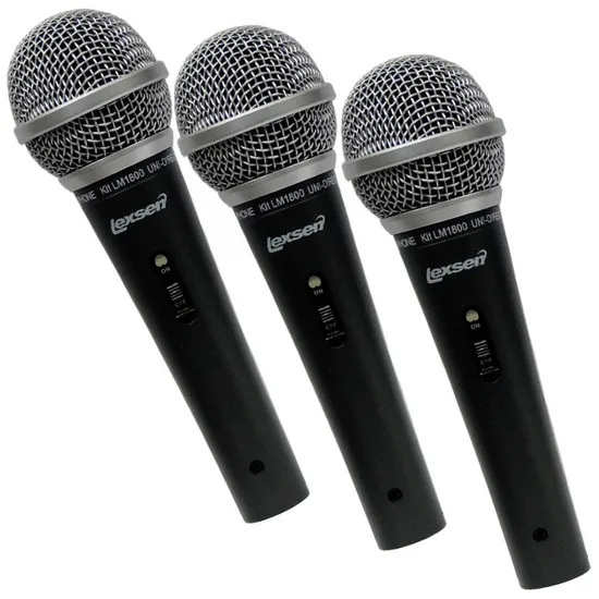 Kit com 3 microfones LM1800 LEXSEN (56102)