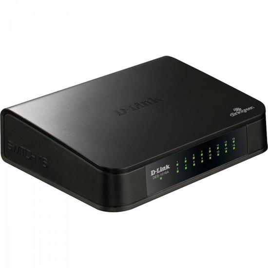 Switch Fast 16 Portas 100Mbps DES-1016A Preto D-LINK por 193,90 à vista no boleto/pix ou parcele em até 7x sem juros. Compre na loja Mundomax!