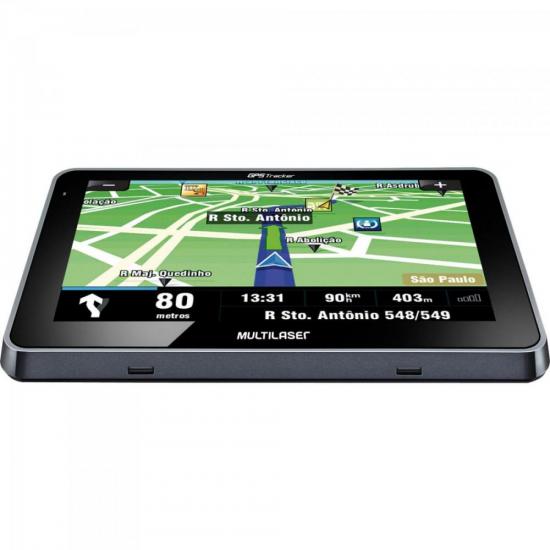 Navegador GPS Tracker III Tela 4.3\" GP033 Preto MULTILASER por 0,00 à vista no boleto/pix ou parcele em até 1x sem juros. Compre na loja Mundomax!