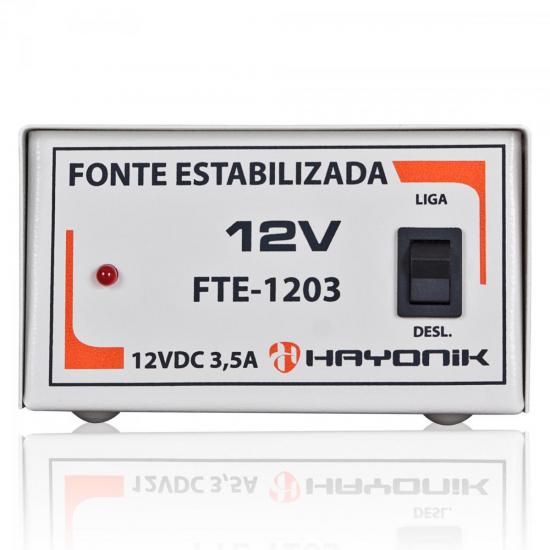 Fonte Estabilizada 12VDC 3,5A FTE-1203 HAYONIK por 0,00 à vista no boleto/pix ou parcele em até 1x sem juros. Compre na loja Mundomax!