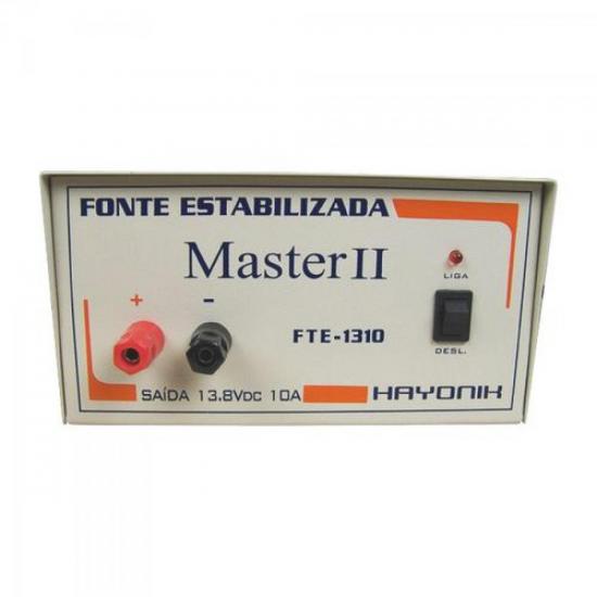 Fonte FTE1310 MASTER 13,8VDC 10A Estabilizada HAYONIK por 0,00 à vista no boleto/pix ou parcele em até 1x sem juros. Compre na loja Mundomax!