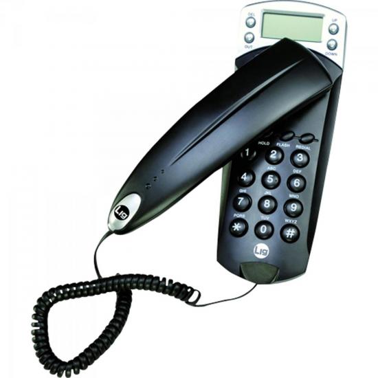 Telefone com Fio e Identificador de Chamadas EASY ID Preto LIG por 0,00 à vista no boleto/pix ou parcele em até 1x sem juros. Compre na loja Mundomax!