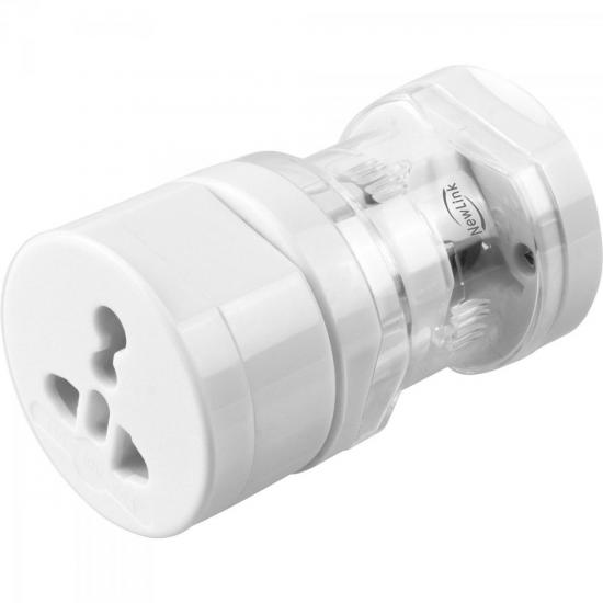 Plug Adaptador Universal AD101 Branco NEWLINK por 0,00 à vista no boleto/pix ou parcele em até 1x sem juros. Compre na loja Mundomax!
