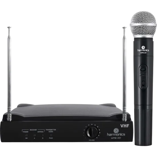 Microfone sem Fio VHF WPM-201 Preto HARMONICS (56309)