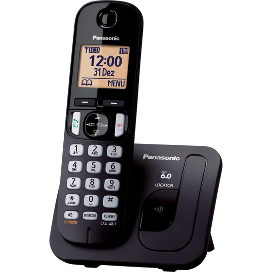 Telefone Sem Fio Com ID/Viva Voz Panasonic KX-TGC210LBB Preto por 287,99 à vista no boleto/pix ou parcele em até 10x sem juros. Compre na loja Mundomax!