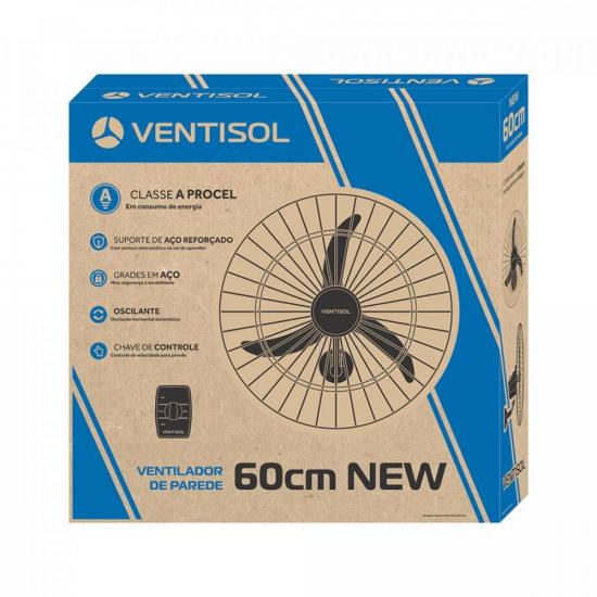 Ventilador de Parede Ventisol New Premium 60cm Preto 220v por 229,00 à vista no boleto/pix ou parcele em até 9x sem juros. Compre na loja Mundomax!