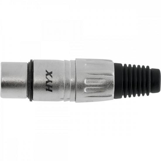 Conector XLR Fêmea 3 Pólos Niquelado HX001F Prata HYX por 21,00 à vista no boleto/pix ou parcele em até 1x sem juros. Compre na loja Mundomax!