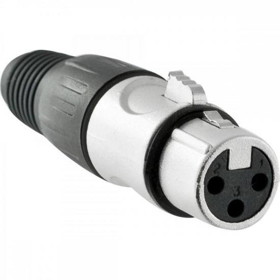 Conector XLR Fêmea 3 Pólos Niquelado HX009F HYX por 19,00 à vista no boleto/pix ou parcele em até 1x sem juros. Compre na loja Mundomax!