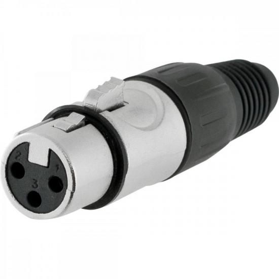 Conector XLR Fêmea 3 Pólos Niquelado HX009F HYX por 19,00 à vista no boleto/pix ou parcele em até 1x sem juros. Compre na loja Mundomax!