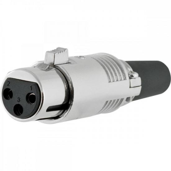 Conector XLR Fêmea 3 Pólos Niquelado HX028F HYX por 18,99 à vista no boleto/pix ou parcele em até 1x sem juros. Compre na loja Mundomax!