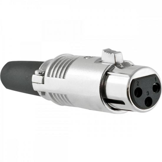 Conector XLR Fêmea 3 Pólos Niquelado HX028F HYX por 18,99 à vista no boleto/pix ou parcele em até 1x sem juros. Compre na loja Mundomax!