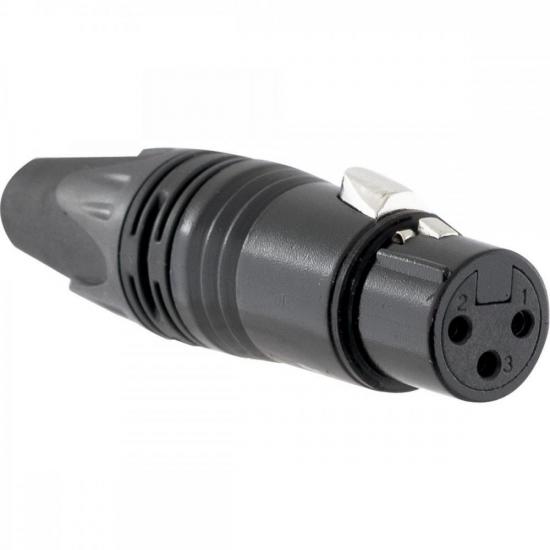 Conector XLR Fêmea 3 Pólos Niquelado HX081F Preto HYX por 26,00 à vista no boleto/pix ou parcele em até 1x sem juros. Compre na loja Mundomax!