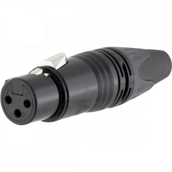 Conector XLR Fêmea 3 Pólos Niquelado HX081F Preto HYX por 26,00 à vista no boleto/pix ou parcele em até 1x sem juros. Compre na loja Mundomax!