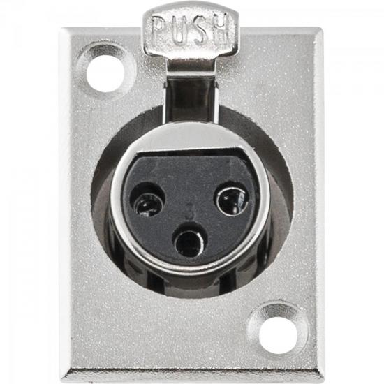 Conector XLR Fêmea Painel 3 Pólos com Trava Niquelado HX039F HYX por 11,80 à vista no boleto/pix ou parcele em até 1x sem juros. Compre na loja Mundomax!