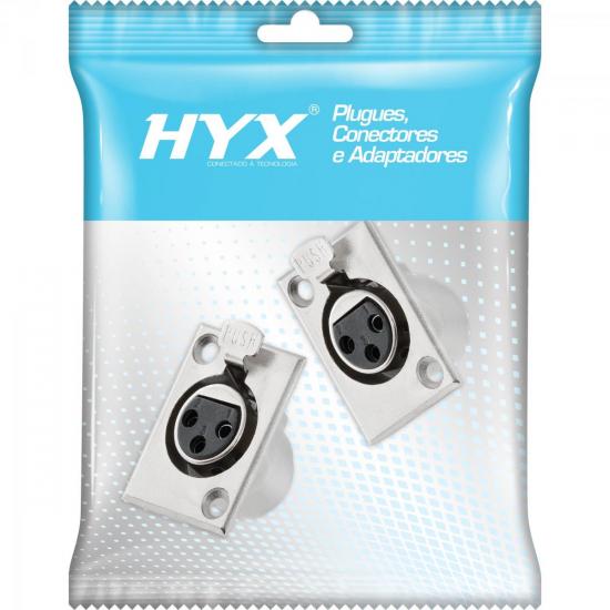 Conector XLR Fêmea Painel 3 Pólos com Trava Niquelado HX039F HYX por 11,80 à vista no boleto/pix ou parcele em até 1x sem juros. Compre na loja Mundomax!