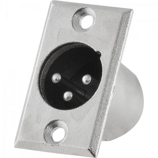 Conector XLR Macho Painel 3 Pólos Niquelado HX039M HYX por 5,00 à vista no boleto/pix ou parcele em até 1x sem juros. Compre na loja Mundomax!