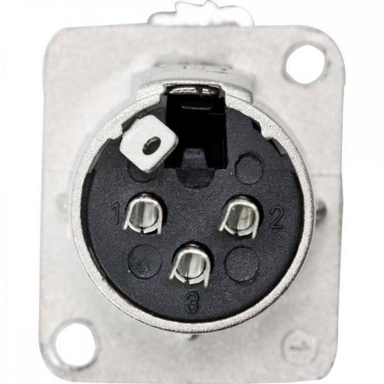 Conector XLR Fêmea Painel 3 Pólos Niquelado HX048F HYX por 20,00 à vista no boleto/pix ou parcele em até 1x sem juros. Compre na loja Mundomax!