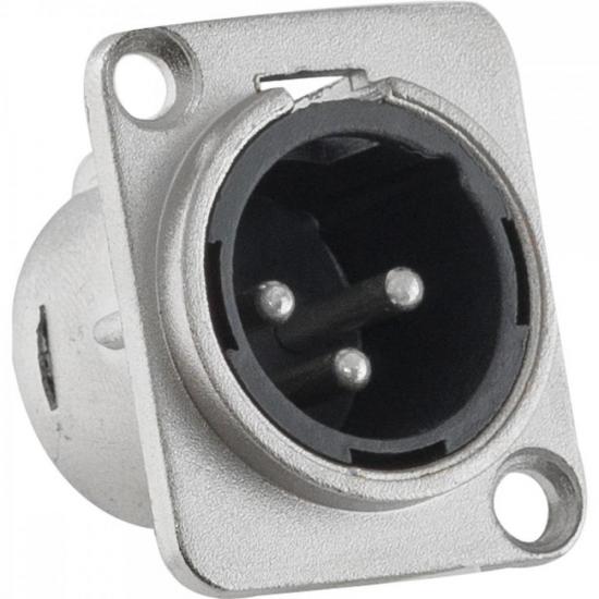 Conector XLR Macho Painel 3 Pólos Niquelado HX048M HYX por 19,00 à vista no boleto/pix ou parcele em até 1x sem juros. Compre na loja Mundomax!