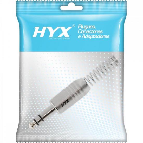 Conector P10 Macho Estéreo Niquelado HJ009S Prata HYX (56437)