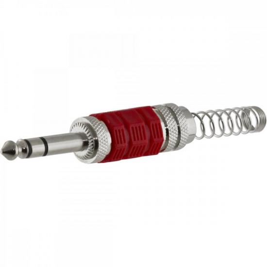 Conector P10 Macho Estéreo Niquelado HJ018S Vermelho HYX por 5,99 à vista no boleto/pix ou parcele em até 1x sem juros. Compre na loja Mundomax!