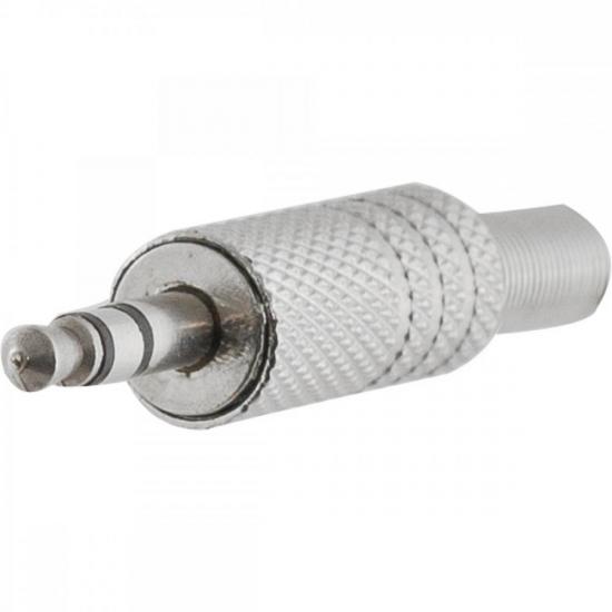 Conector P2 Estéreo Niquelado HJ037S Prata HYX por 11,00 à vista no boleto/pix ou parcele em até 1x sem juros. Compre na loja Mundomax!