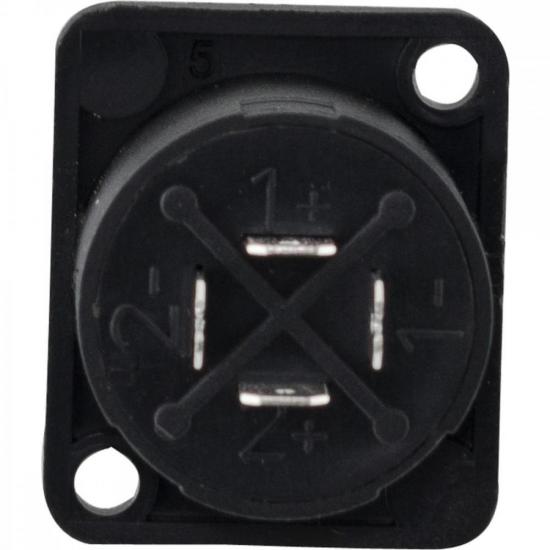 Conector Speakon Fêmea 4 Pólos HP015 Preto HYX por 14,00 à vista no boleto/pix ou parcele em até 1x sem juros. Compre na loja Mundomax!