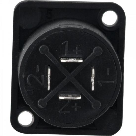 Conector Speakon Fêmea 4 Pólos HP015 Preto HYX por 14,00 à vista no boleto/pix ou parcele em até 1x sem juros. Compre na loja Mundomax!