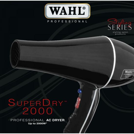 Secador de Cabelo 1900W 127V SUPER DRY Preto WAHL por 0,00 à vista no boleto/pix ou parcele em até 1x sem juros. Compre na loja Mundomax!