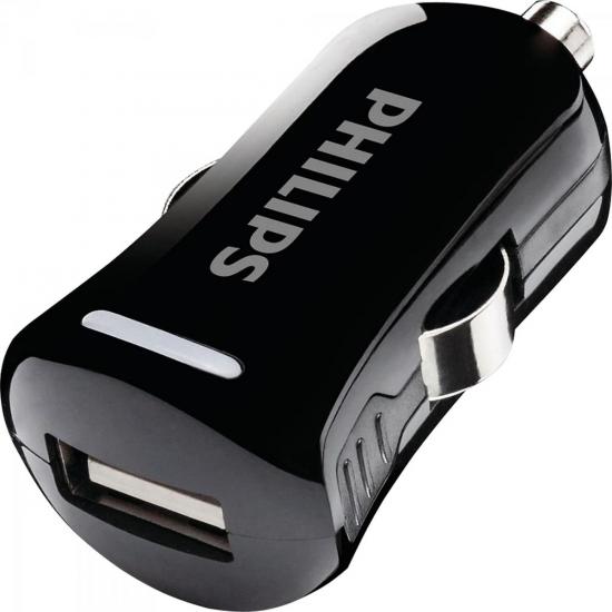 Carregador Veicular USB 1A 12V DLP2252/10 Preto PHILIPS por 0,00 à vista no boleto/pix ou parcele em até 1x sem juros. Compre na loja Mundomax!