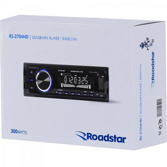 Auto Rádio USB/SD/AUX/FM/AM RS-2704ND ROADSTAR por 0,00 à vista no boleto/pix ou parcele em até 1x sem juros. Compre na loja Mundomax!