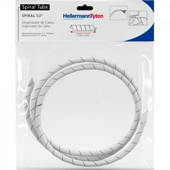 Fita Espiral para Organizador de Cabos 1\" 2 Mts Branco HELLERMANN por 0,00 à vista no boleto/pix ou parcele em até 1x sem juros. Compre na loja Mundomax!