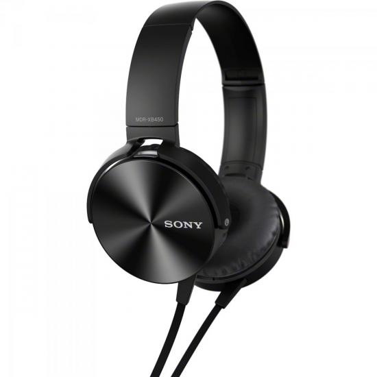 Fone de Ouvido com Microfone MDR-XB450AP EXTRA BASS Preto SONY por 0,00 à vista no boleto/pix ou parcele em até 1x sem juros. Compre na loja Mundomax!