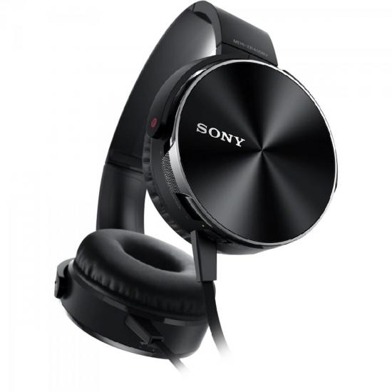 Fone de Ouvido com Microfone MDR-XB450AP EXTRA BASS Preto SONY por 0,00 à vista no boleto/pix ou parcele em até 1x sem juros. Compre na loja Mundomax!